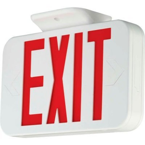 Hubbell Lighting Hubbell LED Exit Sign, Red w/ Battery, Remote Capacity- Can run 4-single or 2-dual heads CERRC